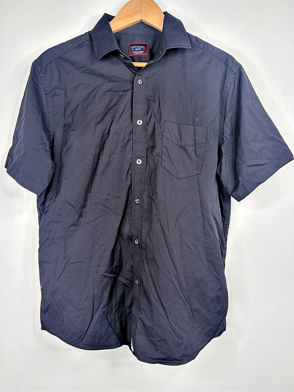 UNTUCKit Performance Short-Sleeve Gironde Shirt Blue Size Medium